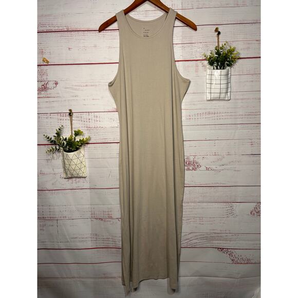 A New Day Beige Ribbed Tank Dress Size XXL - Picture 1 of 5